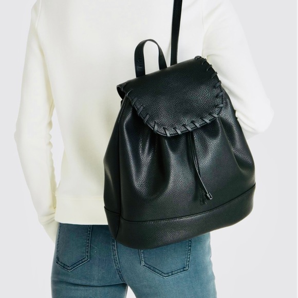 Armani Exchange Handbags - ARMANI EXCHANGE STITCH DETAIL PEBBLED BACKPACK